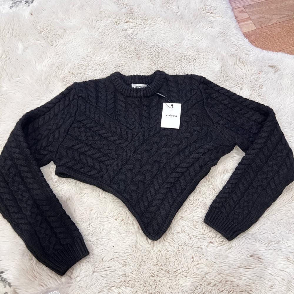 brand new designer brand Miaou, crop sweater.